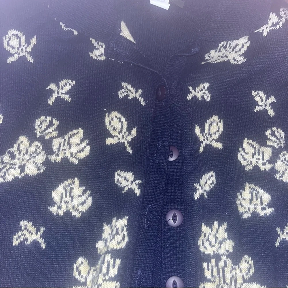 Modiano montage floral knitted equestrian button front cardigan - Picture 2 of 3